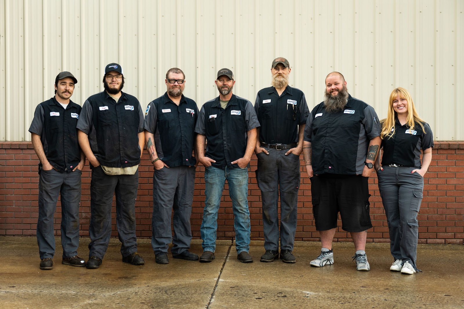 The Kalispell Alignment and Auto Repair team outside the shop